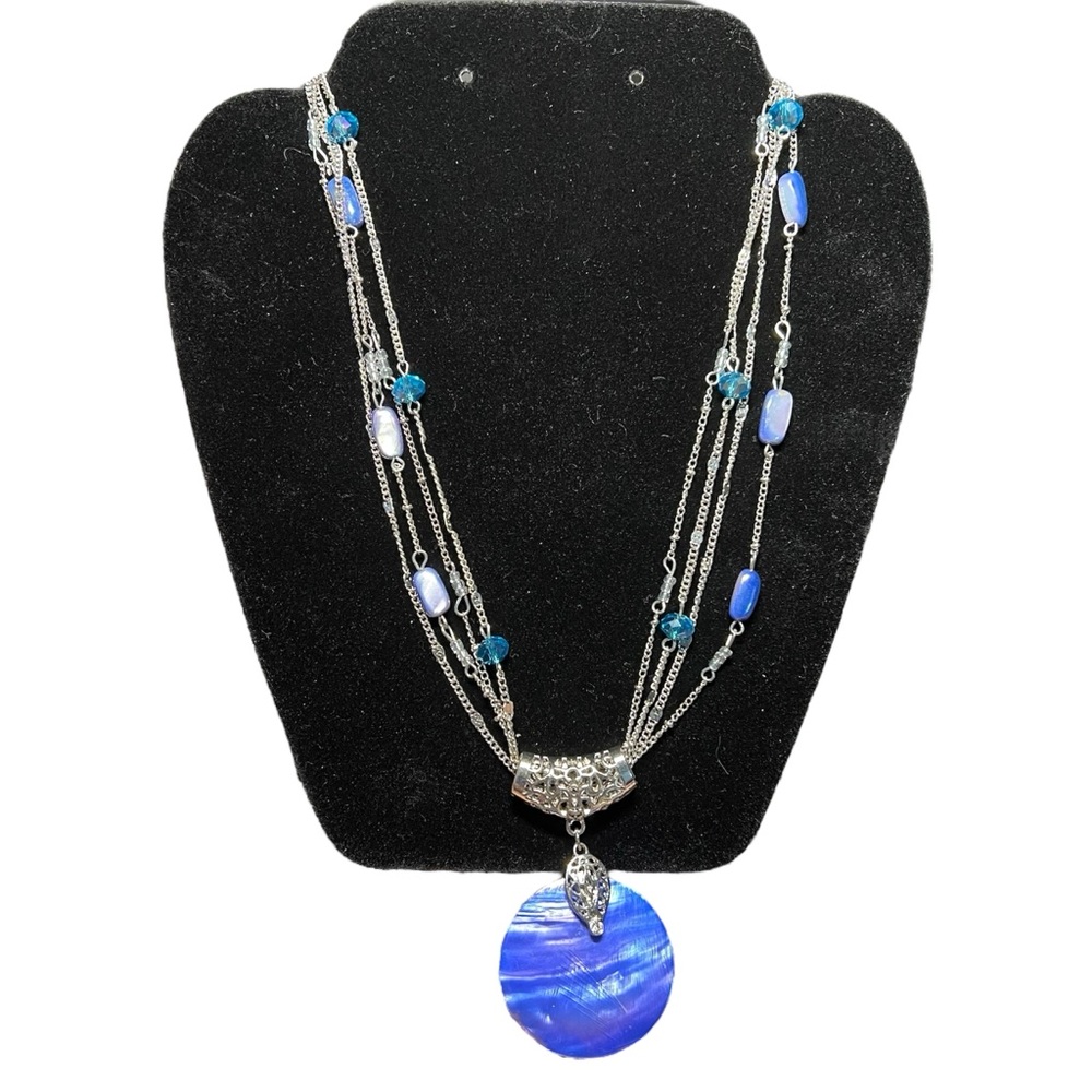 Christopher & Banks Blue Silver Pendant Necklace